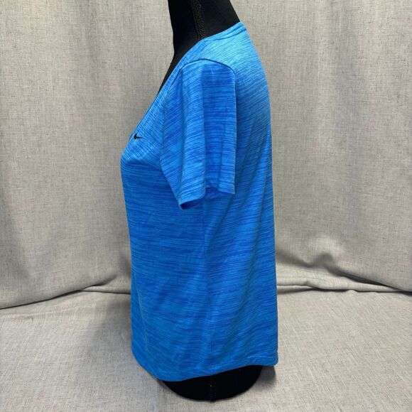 Nike Dri-Fit Short‎ Sleeve T-Shirt Bright Heather Blue Women's Size Small - Picture 2 of 10